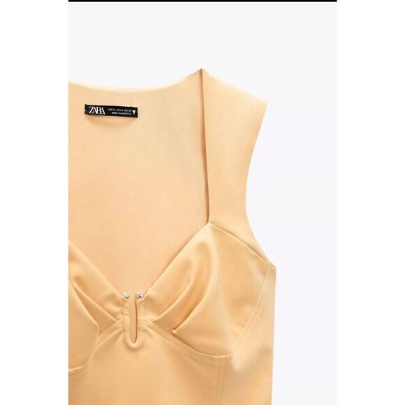 Zara Womens Metal Pastel Race Chic Luxury Piece Bodysuit Yellow Size XS 8605/318 - Picture 16 of 16